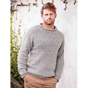 Aran Sweater Market Men’s XL Roll Neck Fisherman 100% Pure New Wool